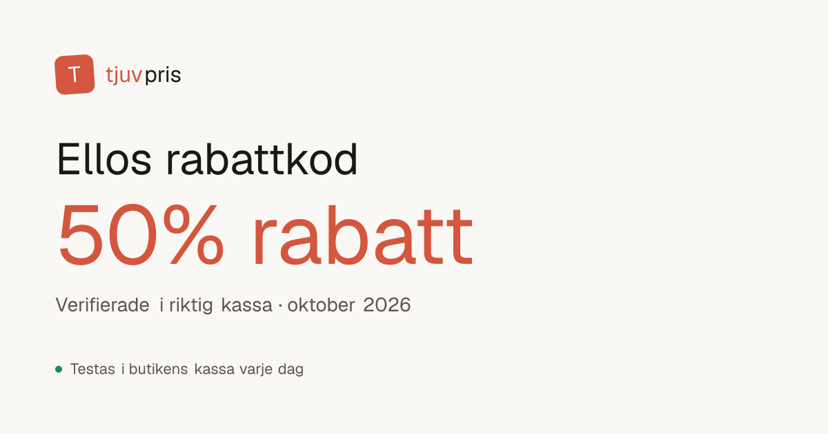 Ellos rabattkod oktober 2026 – 15 koder, upp till 50% | Tjuvpris